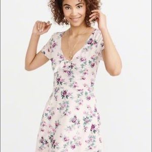 Abercrombie & Fitch tie front floral skater dress